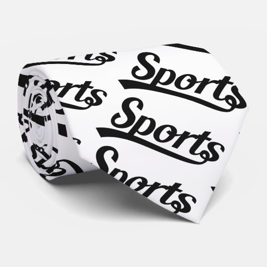 文字デザイン: SPORTS black +自分の文字とアイディア ネクタイ (ロール)