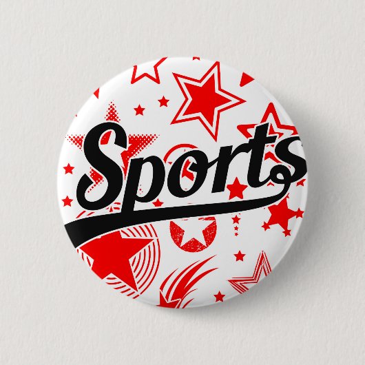 文字デザイン: SPORTS black +自分の文字とアイディア 缶バッジ (正面)