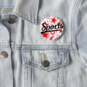 文字デザイン: SPORTS black +自分の文字とアイディア 缶バッジ (インサイチュ)