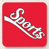 文字デザイン: SPORTS white +自分の文字とアイディア コースター (正面)