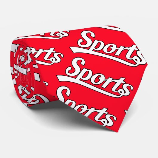 文字デザイン: SPORTS white +自分の文字とアイディア ネクタイ (ロール)