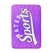 文字デザイン: SPORTS white +自分の文字とアイディア バスマット (正面縦)