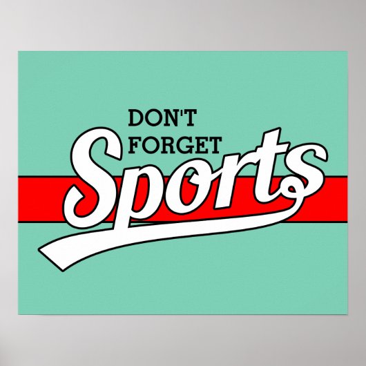 文字デザイン: SPORTS white +自分の文字とアイディア ポスター (正面)