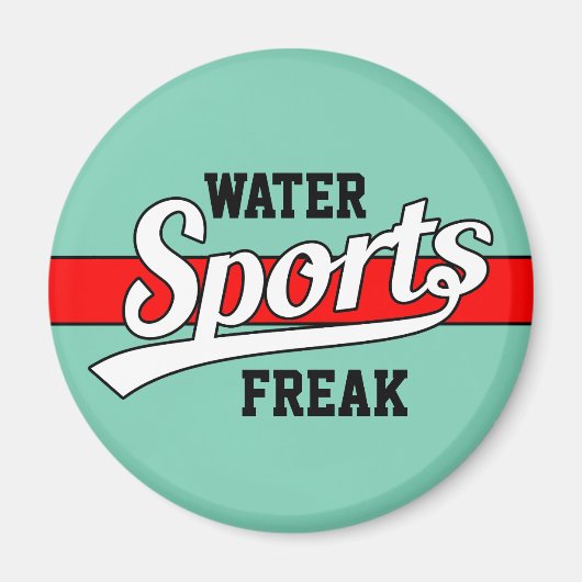 文字デザイン: SPORTS white +自分の文字とアイディア マグネット (正面)