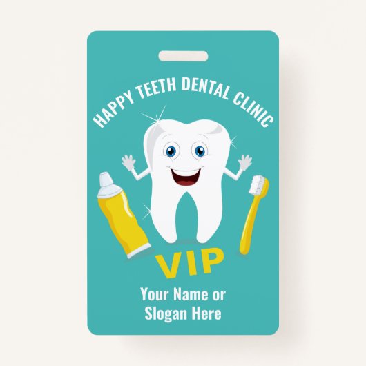 文字デンタルクカスタムリニックバッジ バッジ (正面)