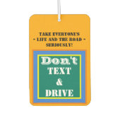 文字ドライブしないオレンジ緑の人生を真剣に取る カーエアーフレッシュナー (正面)