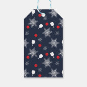 文字ネイビーカスタムブルー💙ピックボールのクリスマス ギフトタグ (裏面)