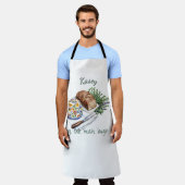 文字ネームカスタムハーブ&パンフォークアダージ引用文 エプロン (着用した状態)