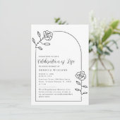 文字バラアーチお祝いのライフ招待状 招待状 (スタンド正面)