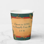 🌹文字バラロマンス付き：アールヌーボー壮麗 紙コップ (左)