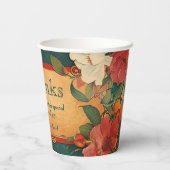 🌹文字バラロマンス付き：アールヌーボー壮麗 紙コップ (裏面)