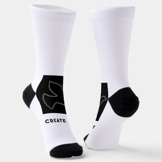 文字バードフライ印刷された平和の愛を作成スタイリッシュ ソックス (傾斜あり)