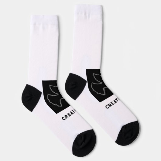 文字バードフライ印刷された平和の愛を作成スタイリッシュ ソックス (右)