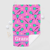 文字パステルと私はピックボールピンク大好き ゴルフタオル (インサイチュ)