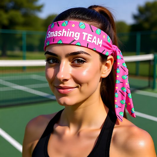 文字パステルと私はピックボールピンク大好き タイヘッドバンド