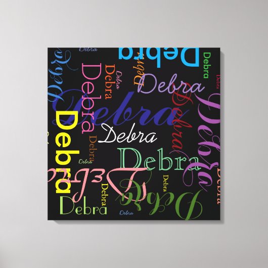 文字パターン（の模様が）ある名 キャンバスプリント (正面)