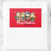 文字パーソナライズされたかわいい友情メリークリスマス 長方形シール (バッグ)