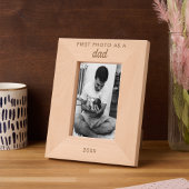 文字パーソナライズされたが最初の新しいパパの写真を刻印 レーザー彫刻フレーム