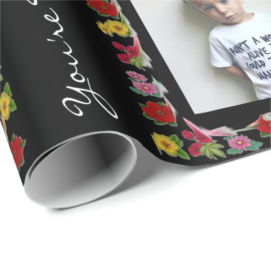 文字パーソナライズされたと写真の母の日 ラッピングペーパー (ロールコーナー)