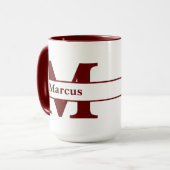 文字パーソナライズされたと名前の一致 マグカップ (正面左)