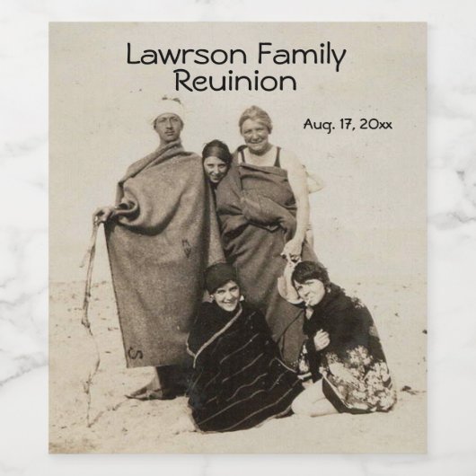 文字パーソナライズされたと日付とおもしろいアンティーク写真 ワインラベル (シングルラベル)