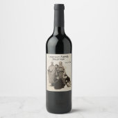 文字パーソナライズされたと日付とおもしろいアンティーク写真 ワインラベル (正面)