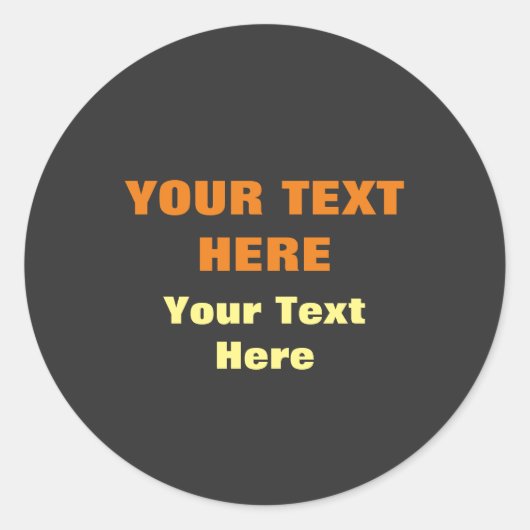 文字パーソナライズされたの置き換えをスローガン黒で追加 ラウンドシール (正面)