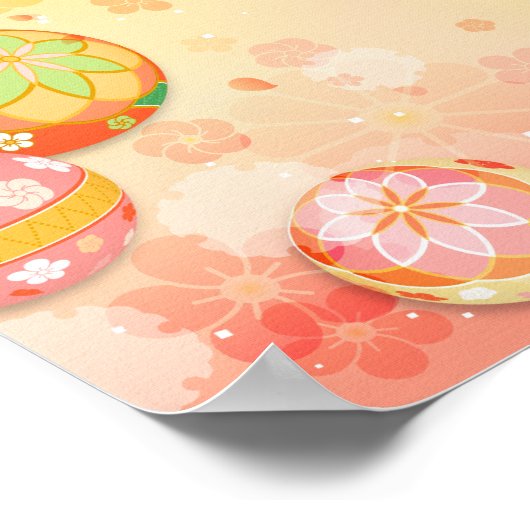 文字パーソナライズされたアジアさくらんぼファン ポスター (角)