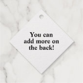 文字パーソナライズされたオンゴールドフォイルラベル フェイバータグ (裏面)