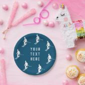 文字パーソナライズされたスキーズスキースキーブルーホワイト ペーパープレート (パーティー)