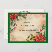 文字パーソナライズされたヴィンテージホリディハガキ ポストカード (正面/裏面)