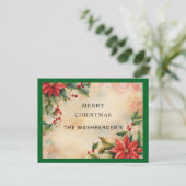 文字パーソナライズされたヴィンテージホリディハガキ ポストカード (スタンド正面)