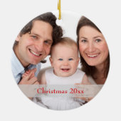 文字パーソナライズされた付き写真クリスマスオーナメント セラミックオーナメント (裏面)