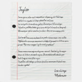 文字パーソナライズされた線紙ノベルティ フリースブランケット (正面)