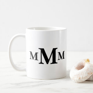 文字パーソナライズされた"M"モノグラムテンプレート コーヒーマグカップ