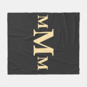 文字パーソナライズされた"M"モノグラムテンプレート フリースブランケット (正面(横))