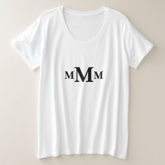 文字パーソナライズされた"M"モノグラムテンプレート プラスサイズTシャツ
