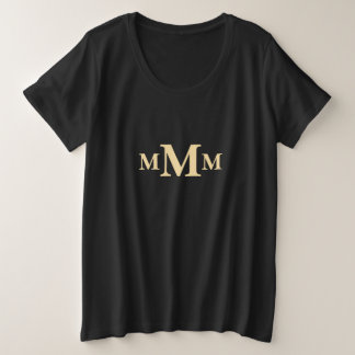 文字パーソナライズされた"M"モノグラムテンプレート プラスサイズTシャツ
