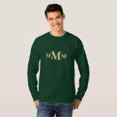 文字パーソナライズされた"M"モノグラムテンプレート Tシャツ (正面フル)