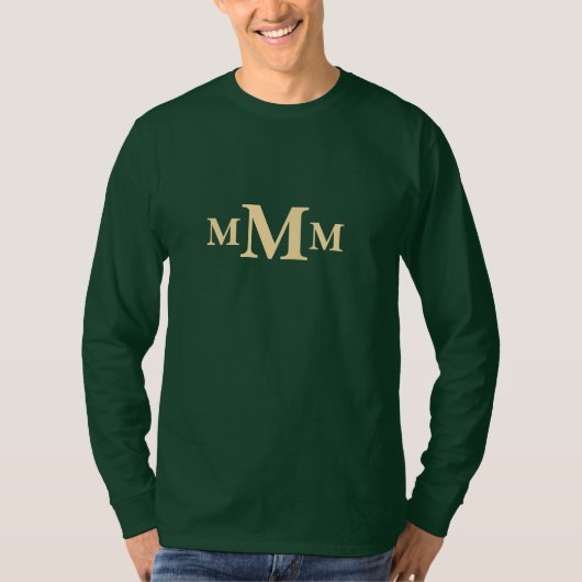 文字パーソナライズされた"M"モノグラムテンプレート Tシャツ (正面)