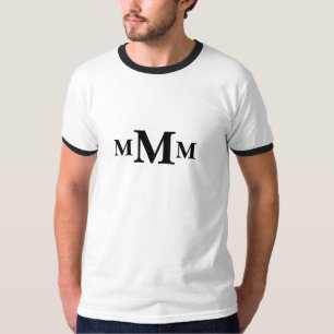 文字パーソナライズされた"M"モノグラムテンプレート Tシャツ