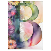 文字パーソナライズされたBフローラ水彩先生 クリップボード (裏面)