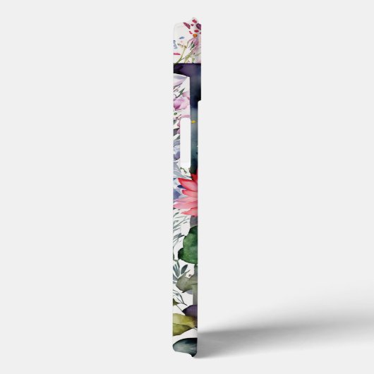 文字パーソナライズされたDエレガントフローラ水色 Case-Mate iPhoneケース (裏面 / 右)