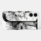 文字パーソナライズされたJエレガントフローラ水色 Case-Mate iPhoneケース (裏面 (横))