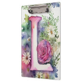 文字パーソナライズされたLフローラ水彩先生 クリップボード (左)