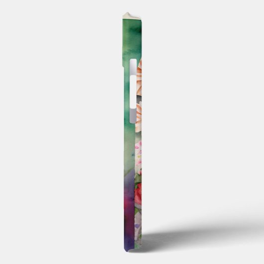 文字パーソナライズされたMエレガントフローラ水色 Case-Mate iPhoneケース (裏面 / 左)