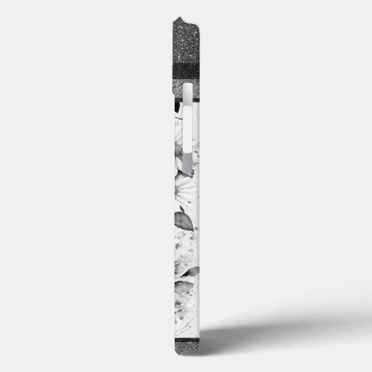 文字パーソナライズされたMエレガントフローラ水色 Case-Mate iPhoneケース (裏面 / 左)