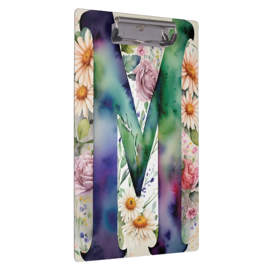 文字パーソナライズされたMフローラ水彩先生 クリップボード (右)