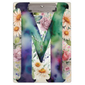 文字パーソナライズされたMフローラ水彩先生 クリップボード (正面)