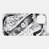 文字パーソナライズされたSエレガントフローラ水色 Case-Mate iPhoneケース (裏面 (横))